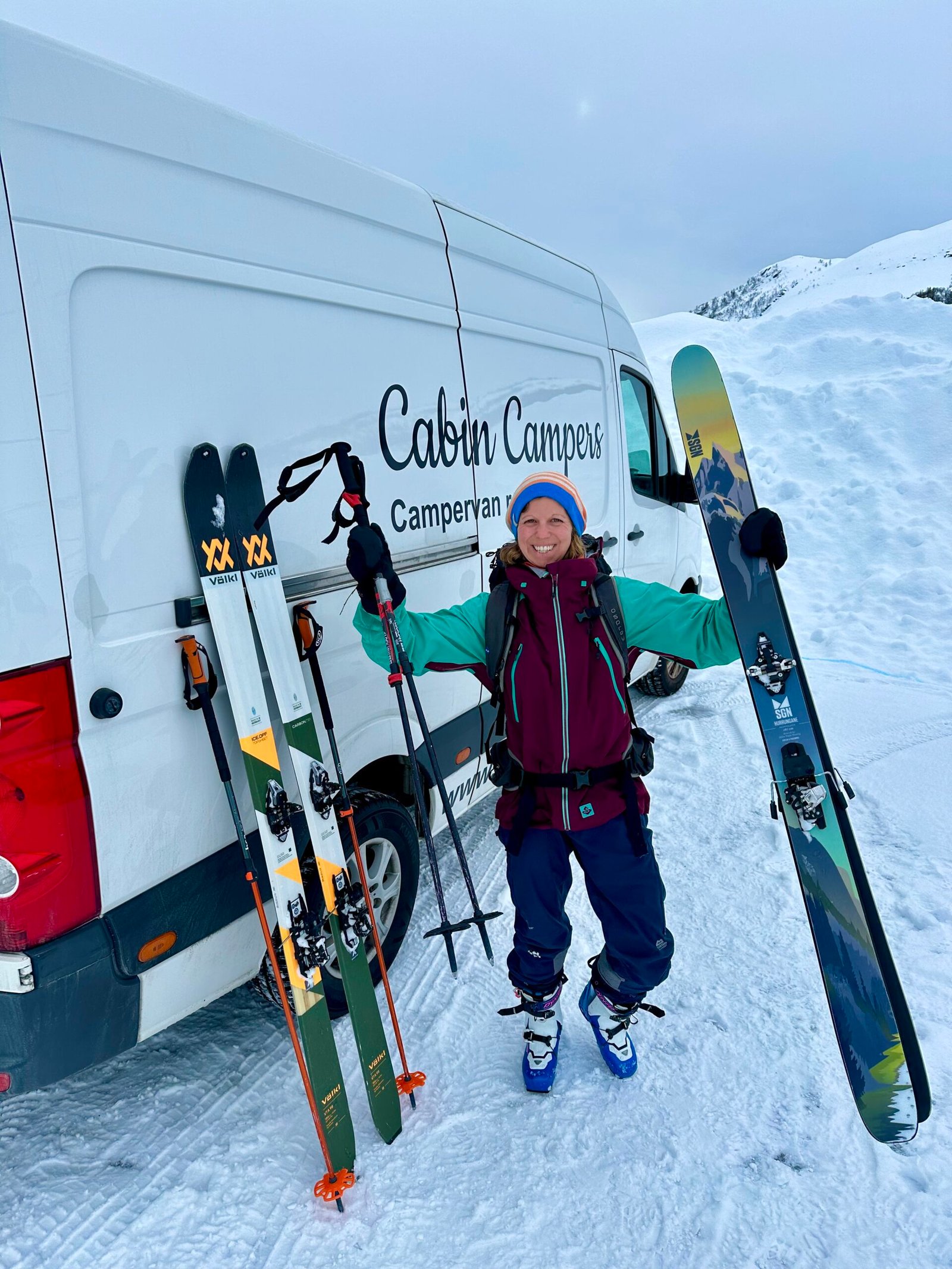 Skiing on a camper van trip